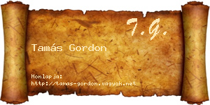 Tamás Gordon névjegykártya